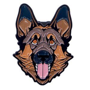 German Shepherd Dog Enamel Metal Pin Dog Face Enamel Metal Pin